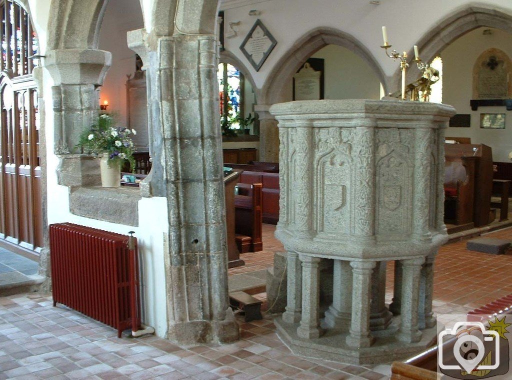 View of the pulpit and pillar, Paul Church