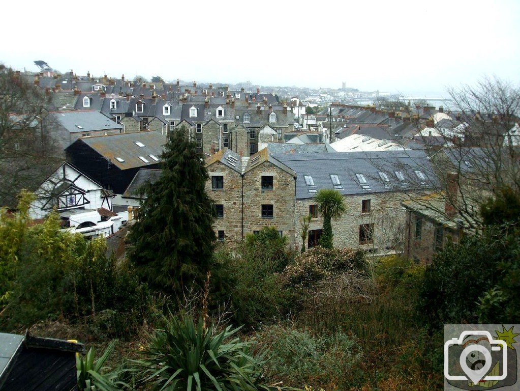 View to Penzance over the Meadery and warehouse building.