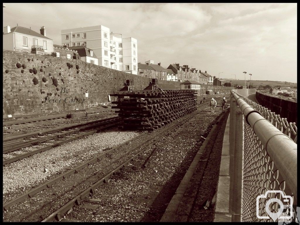 Work on the Penzance Cornwall end of the railway track improvements. 30/03/09