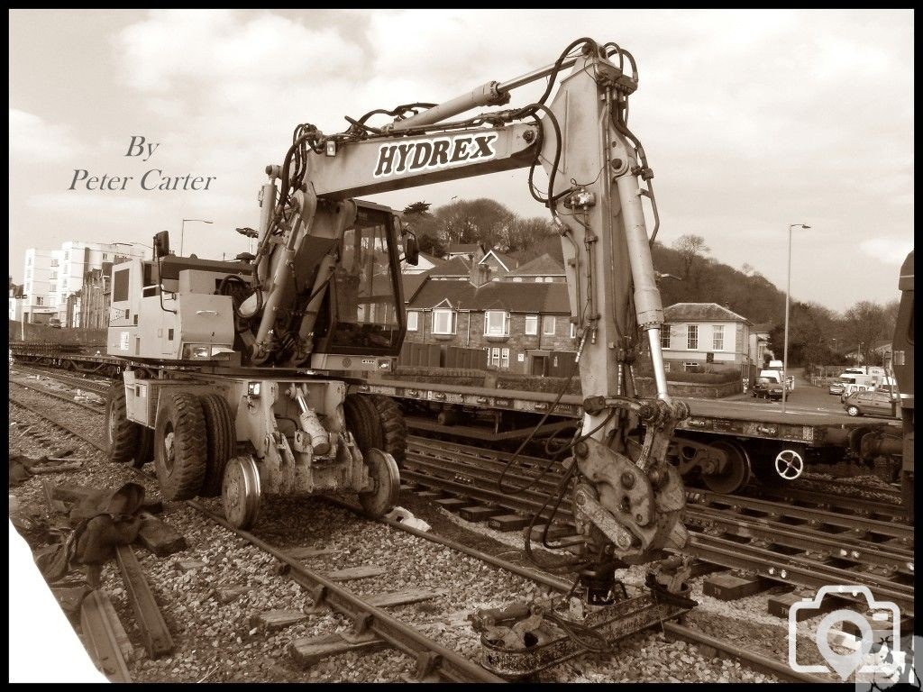 Work on the Penzance Cornwall end of the railway track improvements. 30/03/09