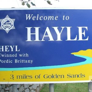Town sign for Hayle - Sept, 2007