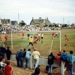 A good crowd at Penlee Park: Liverpool v Plymouth Argyle, 1988