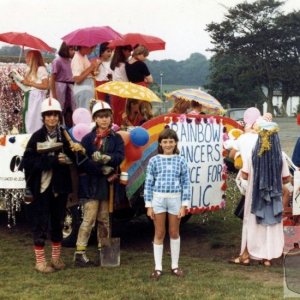 The Rainbow Dancers float, Penzance Carnival, 1987