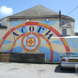 The rear of the Acorn Theatre