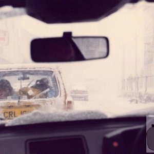 Blizzard conditions in Market Jew Street
