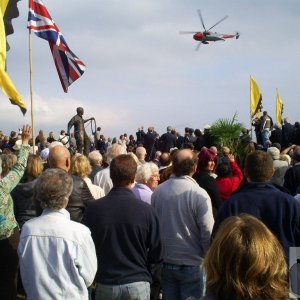 The unveiling of the Fisherman's Statue