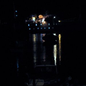 The Scillonian fully loaded with fresh moon