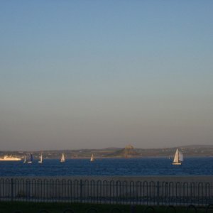 The Scillonian and Sailing Boats