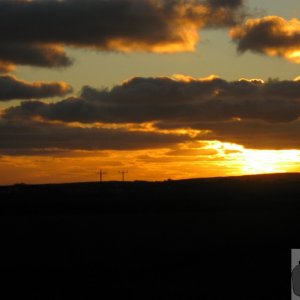 Sunset viewed across Trevaylor valley