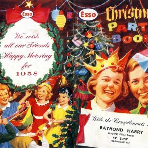 Esso Christmas Party Book given away by Raymond Harry of Carnyorth filling
