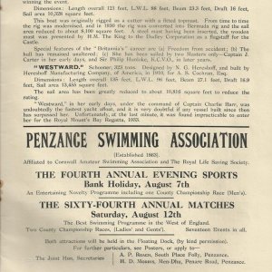 1933 - PENZANCE ROYAL REGATTA PROGRAMME