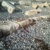 Remains of Old Sea Wall, Western Green beach