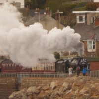 Steam train leaving Penzance