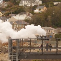 Steam train leaving Penzance