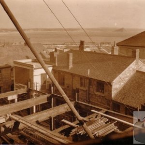Construction of Penzance's first telephone exchange