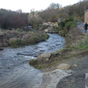 River in spate, Penberth Cove - 17th Jan, 2010