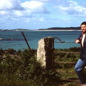 Phil props up the gate, St Martin's, 1977