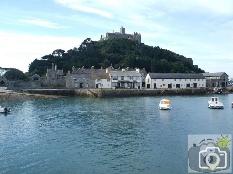 A view of the harbour wharf from the boat - St Michael's Mount