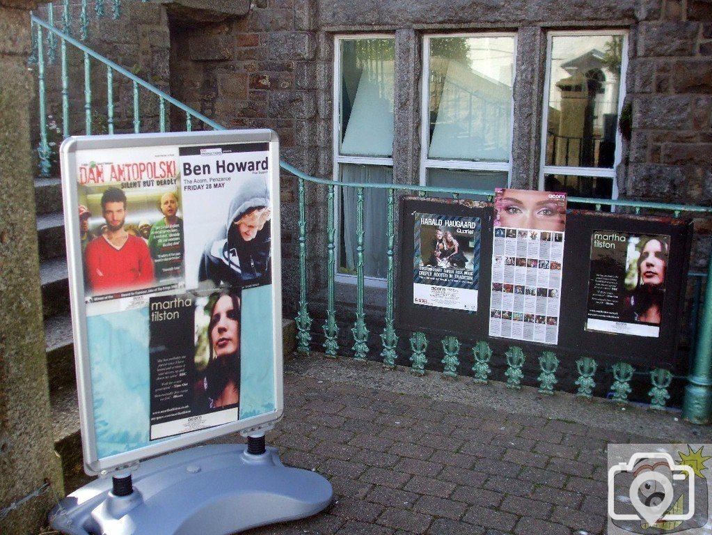 Adverts in front of the Acorn Theatre - 22May1