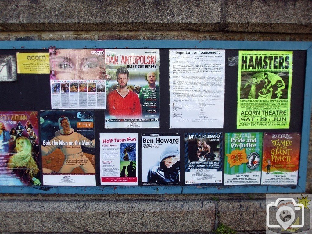 Adverts in front of the Acorn Theatre - 22May10