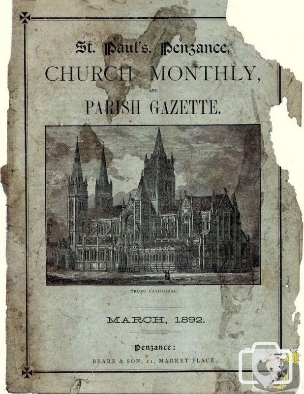 Cover of St Paul's Parish Magazine, 1892