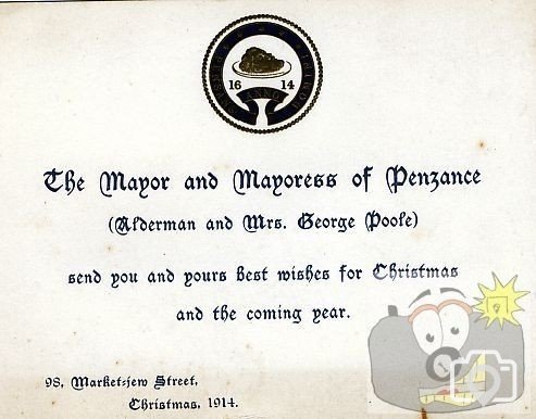Mayor and Mayoress of Penzance Christmas Greeting
