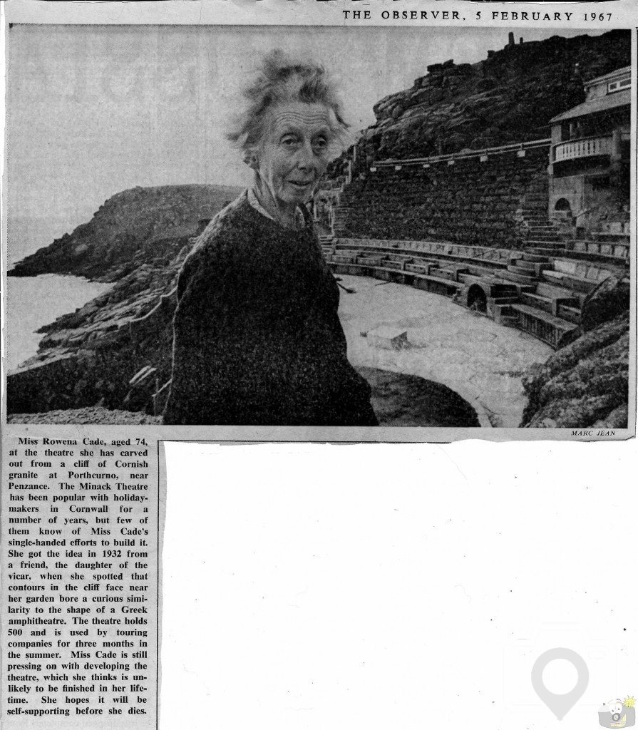 Miss Cade at The Minack Theatre - The Observer 5th February 1967