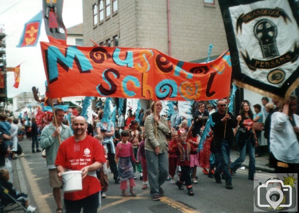 Mousehole School parade Mazey Day 2002