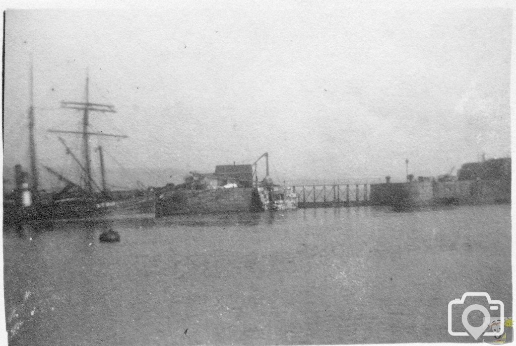 Penzance Dock Gates after being broken down by SS Norfolk Coast