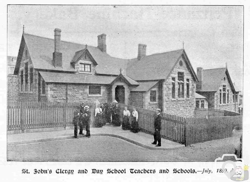 St Johns Clergy and Day School Teachers and School 1899