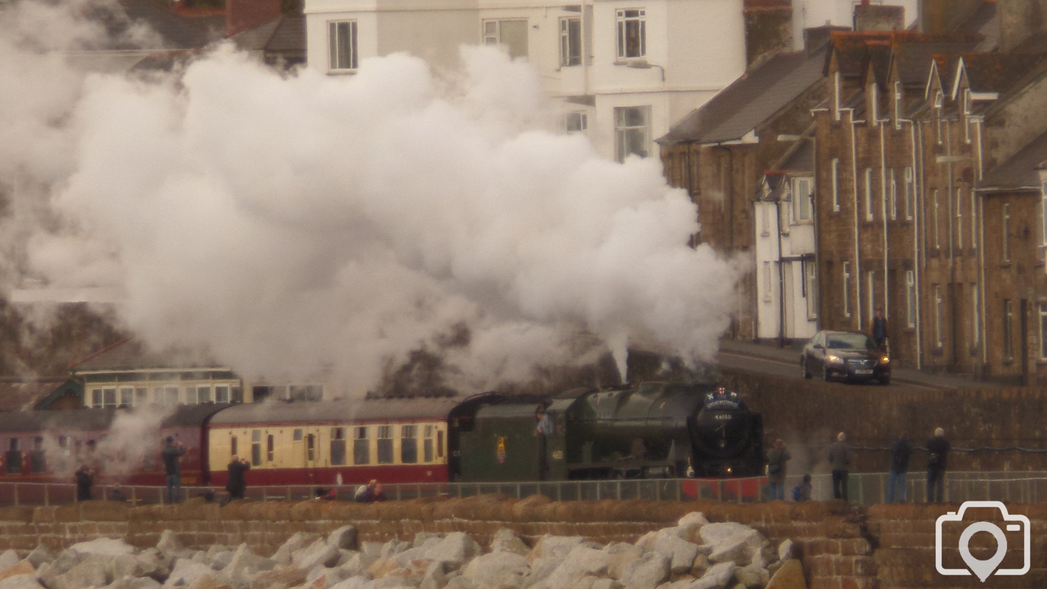 Steam train leaving Penzance