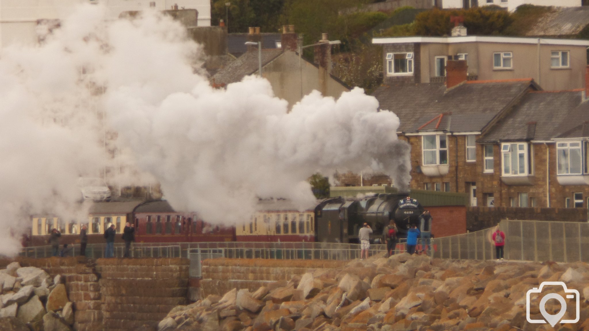 Steam train leaving Penzance