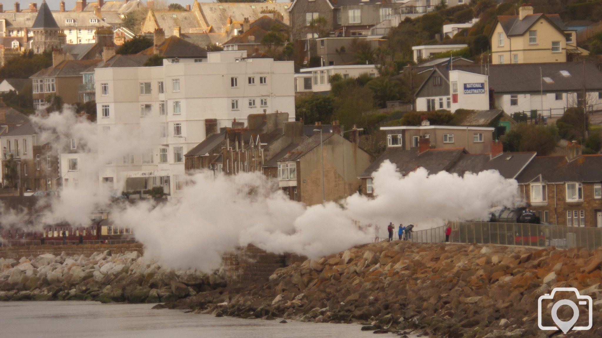 Steam train leaving Penzance