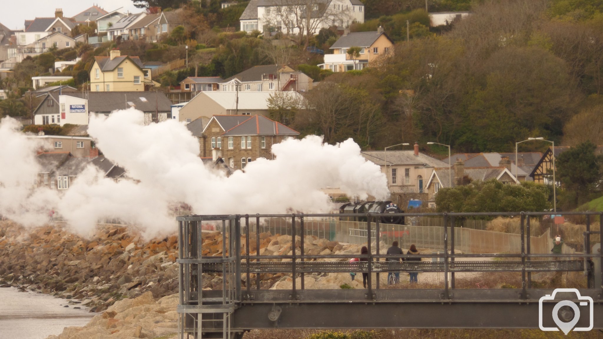 Steam train leaving Penzance