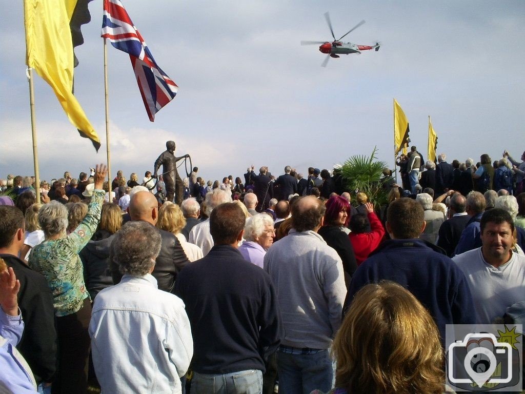 The unveiling of the Fisherman's Statue